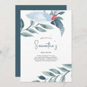 Blue Bridal Shower Invitations 
