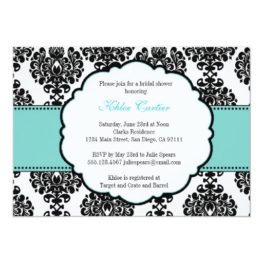 Damask Bridal Shower Invitations 7