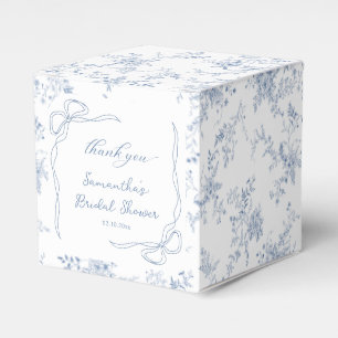 Blue Bridal Shower Thank You Favor Boxes