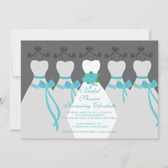 Blue Bride Bridesmaids Bridal Shower Invitation (Front)