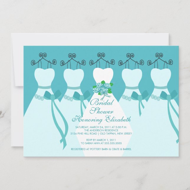 Blue Bride Bridesmaids Bridal Shower Invitation (Front)