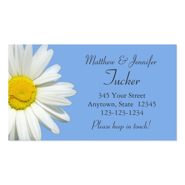 Blue Bride & Groom Contact Information Card Business Card