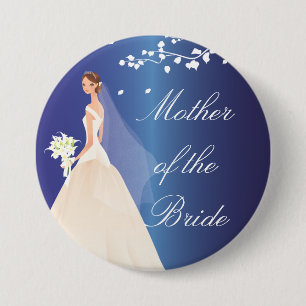 Blue Bride MOB Bridal Party Button