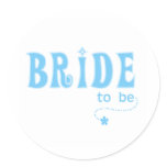 Blue Bride to Be Classic Round Sticker