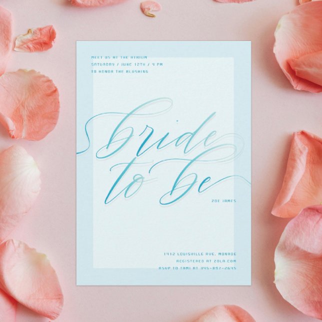 Blue Bride to Be | Modern Script Bridal Shower Invitation (Creator Uploaded)