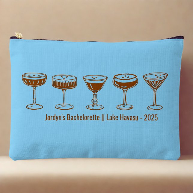 Blue Bridesmaid Espresso Martini Bachelorette  Accessory Pouch (Creator Uploaded)