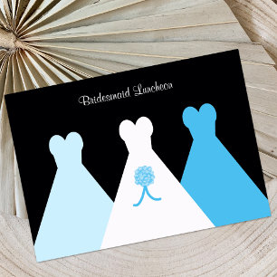 Blue Bridesmaid Luncheon or Brunch Invitation