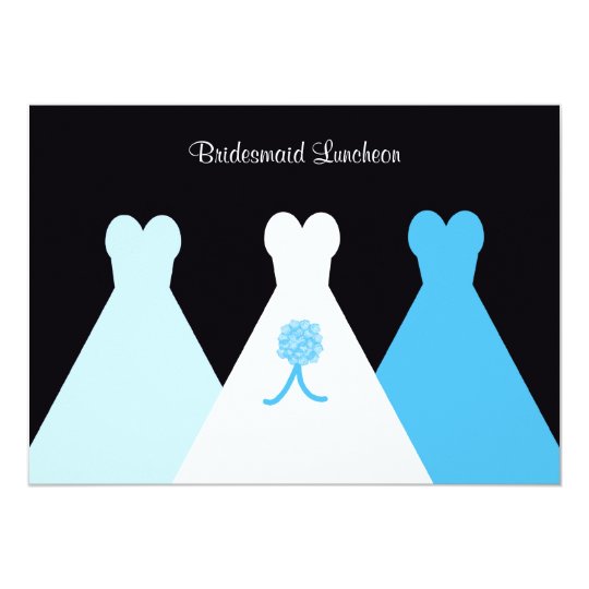 Blue Bridesmaid Luncheon or Brunch Invitation