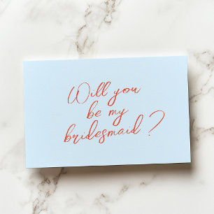 Blue Bridesmaid Proposal Card with Photo