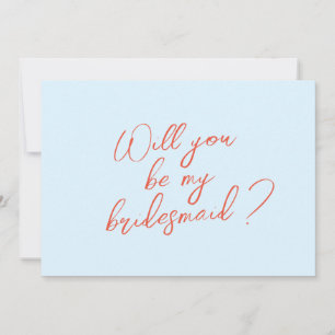Blue Bridesmaid Proposal Card with Photo