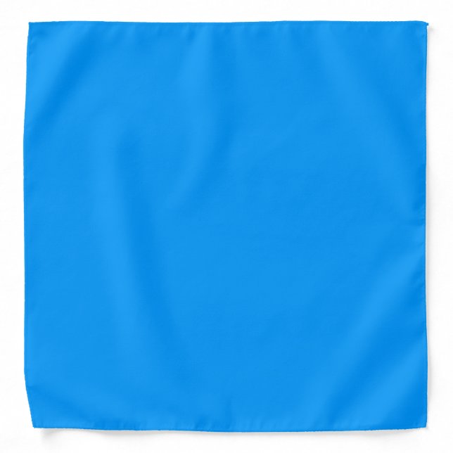 Blue, bright blue solid color bandana (Front)