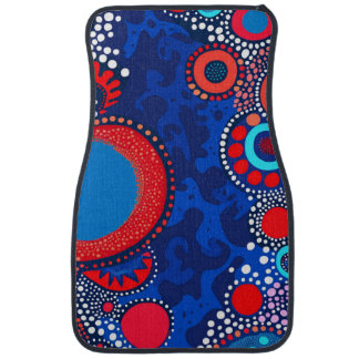 Blue, bright car floor mat