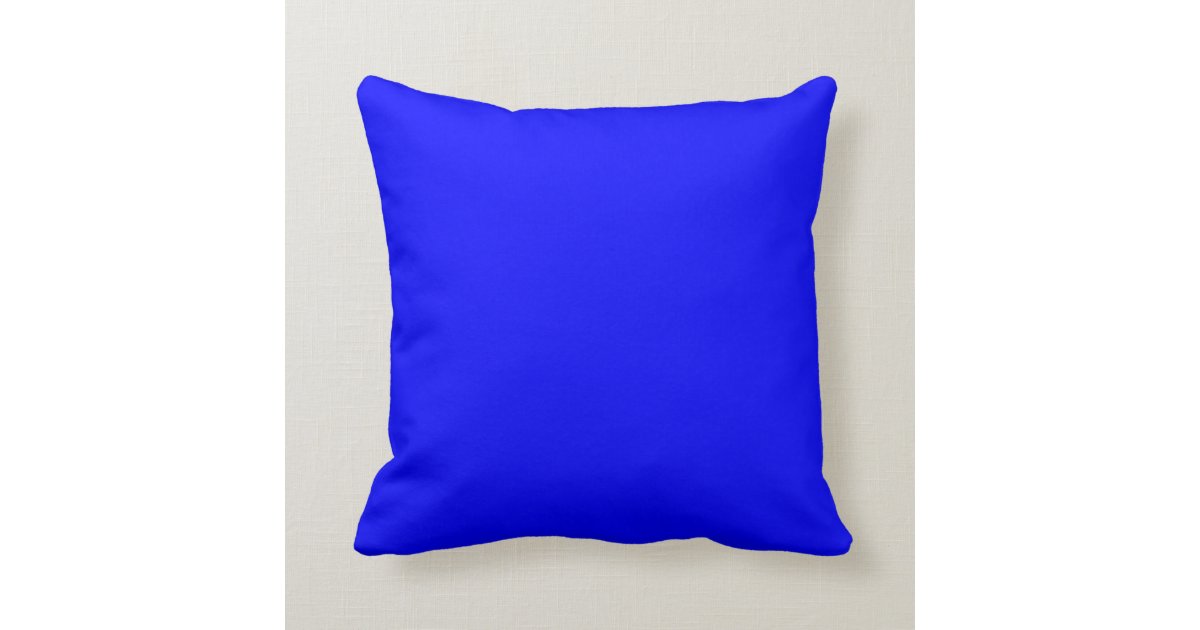 Blue Bright Electric Blue Neon Blue Color Bleu Sky Throw Pillow Zazzle Com