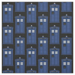 Blue British Police Box fabric for Time Travel