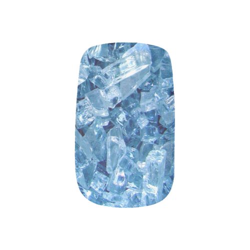 Blue broken glass shards minx nail wraps