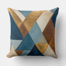 Blue bronze cream and gold geometric abstract