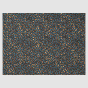 Blue Bronze Leopard Print Tissue Paper