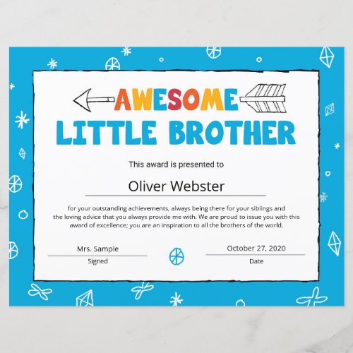 Blue Brother Certificate LittleBrother Certificate