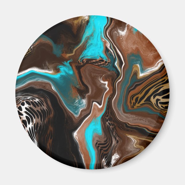 Blue, Brown and Black Abstract Art    Magnet (Front)