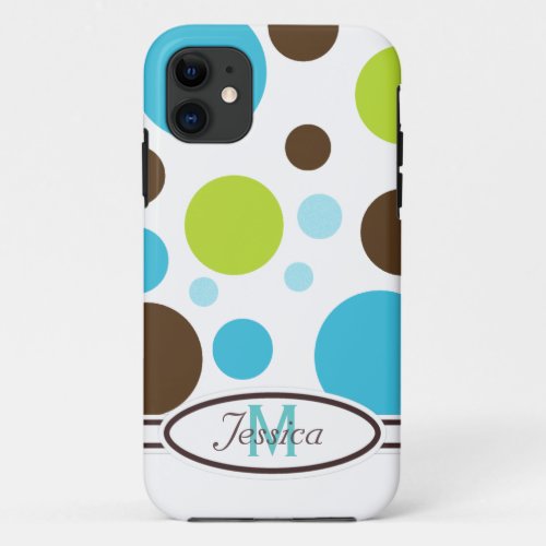 Blue Brown and Green Monogram  iPhone 5 Case