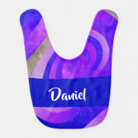 Blue, brown and purple gradient circles baby bib