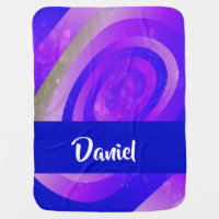 Blue, brown and purple gradient circles baby blanket