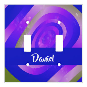 Blue, brown and purple gradient circles light switch cover