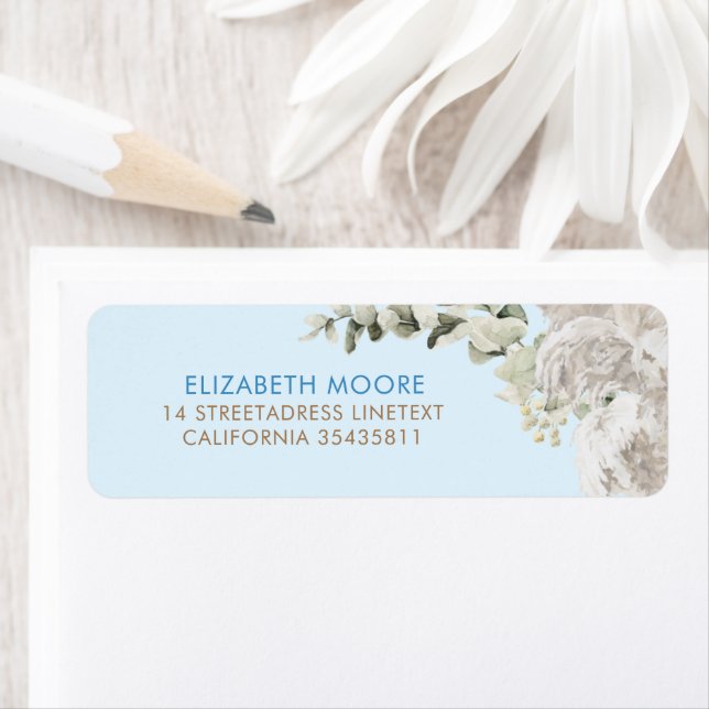 Blue Brown and Sage Foliage Label (Insitu)