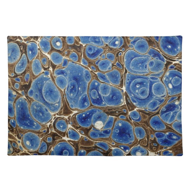 Blue, Brown and White Marble Placemat (Front)