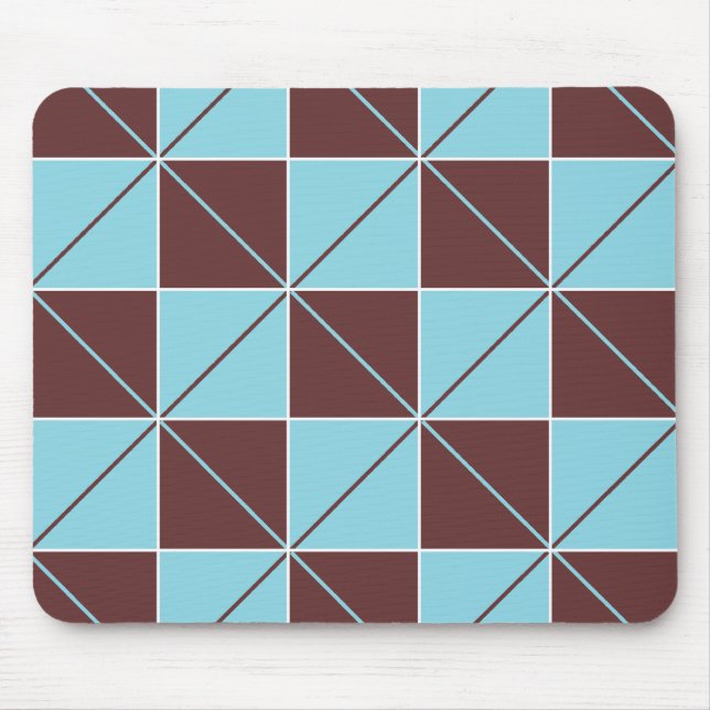 Blue & Brown Checkerboard Argyle Mouse Pad (Front)