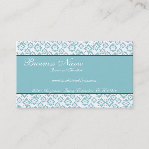 Blue &amp; Brown Decorative Chic Business Cards