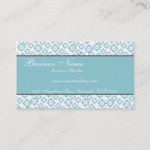 Customizable Blue & Brown Decorative Chic Business Cards
