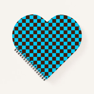 Blue Brown Diamond Checker Pattern Notebook