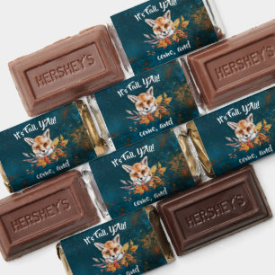 Blue brown fall theme fox illustrated custom hershey's miniatures