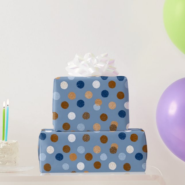 Blue & Brown Father’s Day Pattern  Wrapping Paper (Party Gifts)