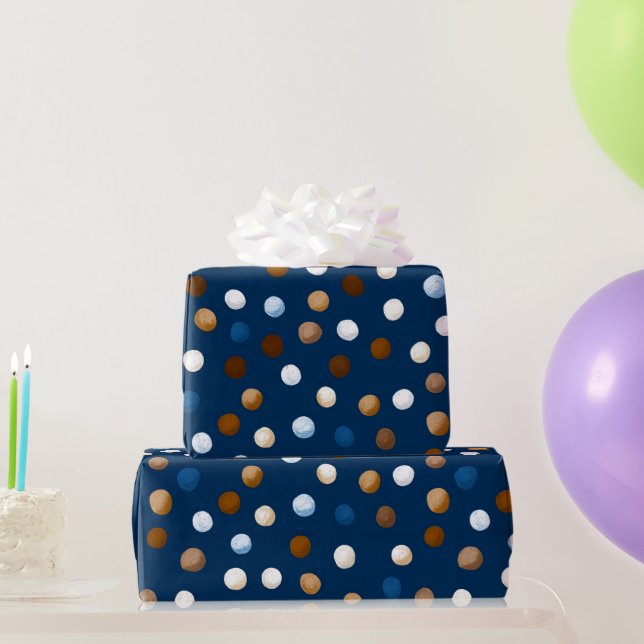 Blue & Brown Father’s Day Pattern  Wrapping Paper (Party Gifts)