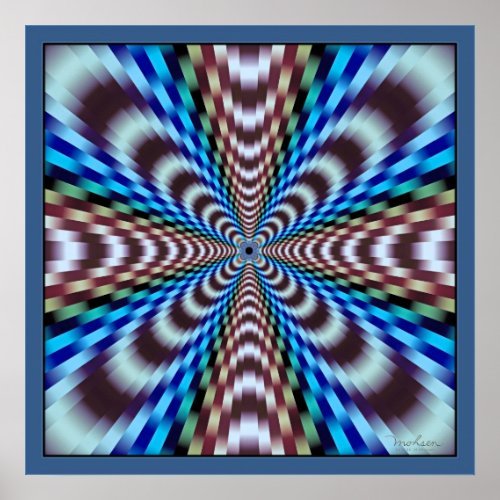 Blue Brown Green Vibrations Poster