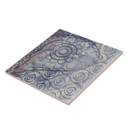 Blue brown grey with angel industrial loft style ceramic tile