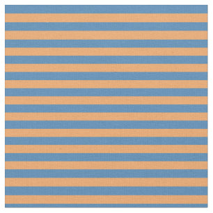 Blue & Brown Lines/Stripes Pattern Fabric