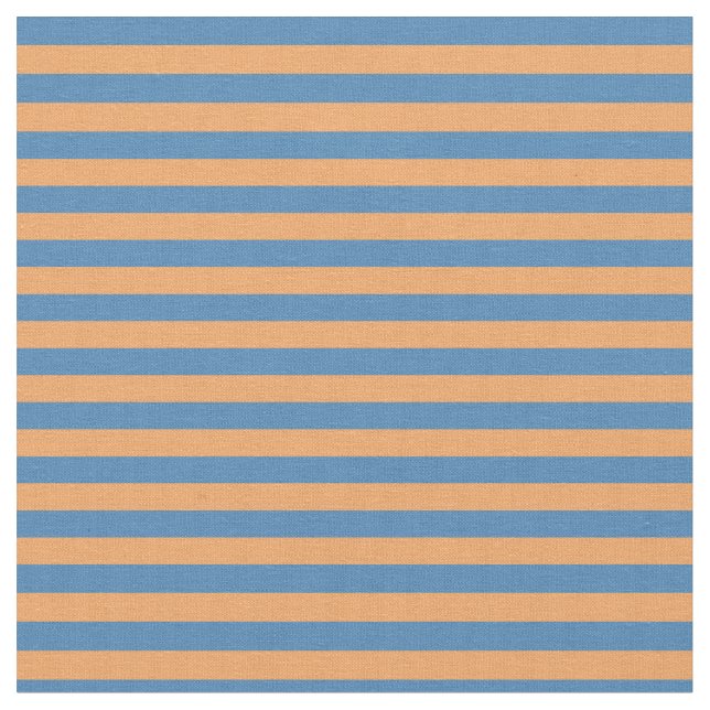 Blue & Brown Lines/Stripes Pattern Fabric (Close Up)