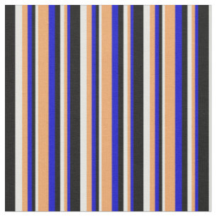 Blue, Brown, Mint Cream, and Black Pattern Fabric