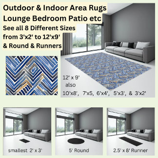 Blue & Brown Modern Geometric Painting Area Rug