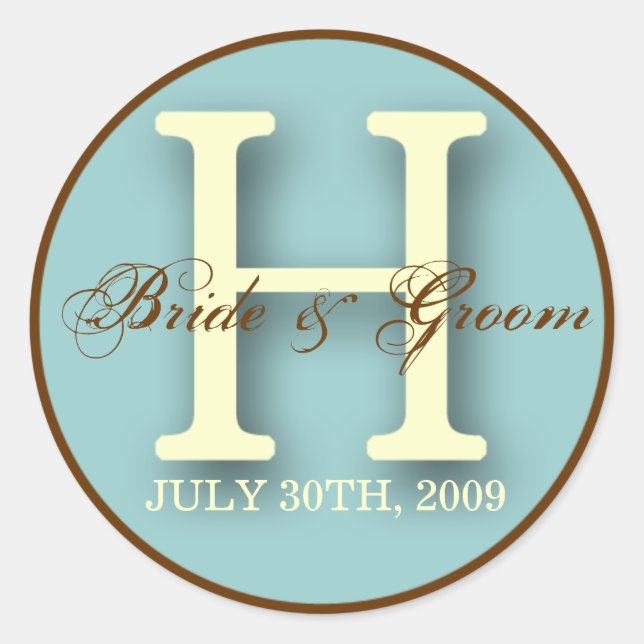 Blue & Brown Monogram H Sticker (Front)