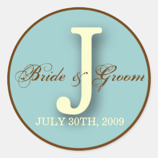 Blue & Brown Monogram J Sticker