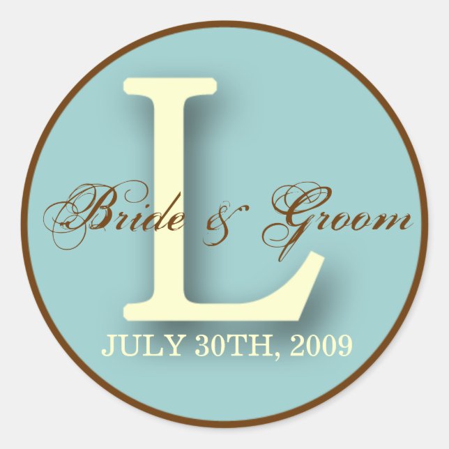 Blue & Brown Monogram L Sticker (Front)