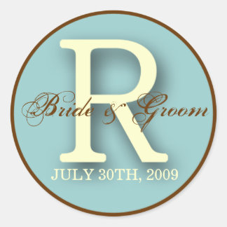 Blue & Brown Monogram R Sticker