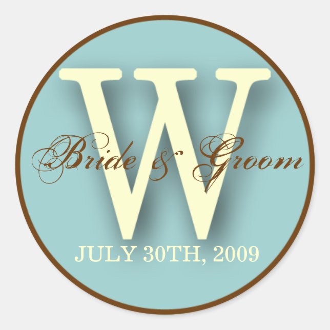 Blue & Brown Monogram W Sticker (Front)
