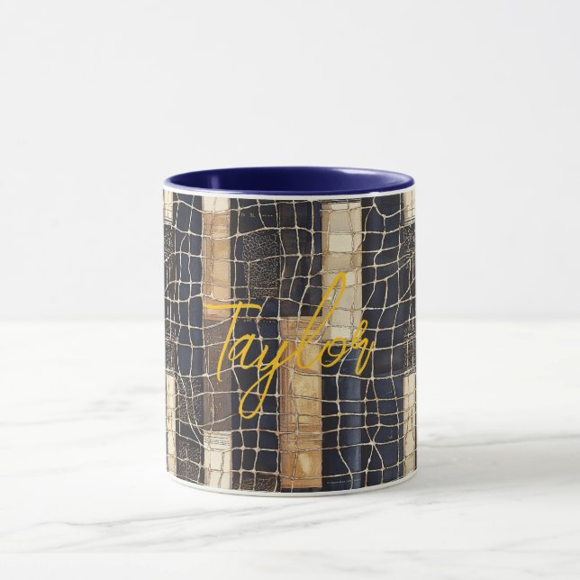Blue Brown Ocean Net Mug (Center)