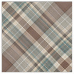 Blue brown plaid fabric
