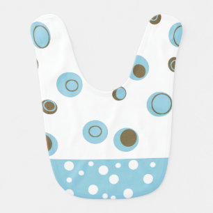 Blue Brown Polka Dot Boys Baby Bib